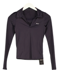 TALA Black Black Collared Activewear tops, size UK XS — front