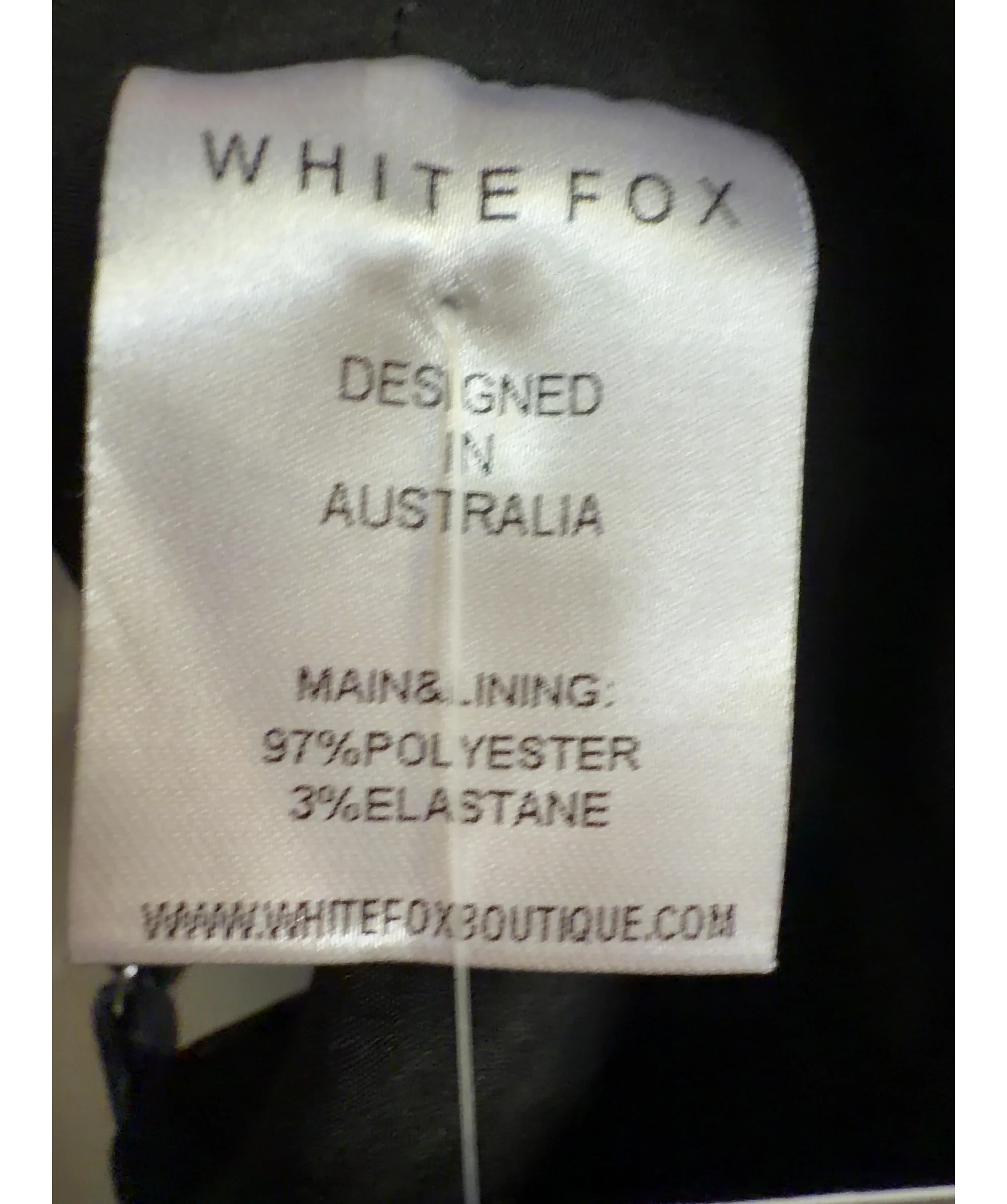 WHITE FOX Grey Colour, size UK XS — label