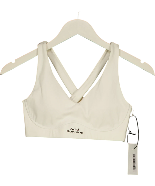 Acid Running white Low Impact Running Bra, size UK XS — front