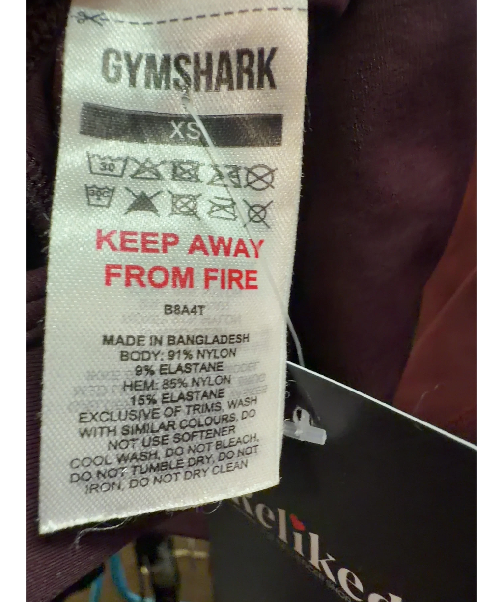 GYMSHARK Red Everyday Seamless Sports Bra, size UK XS — detail