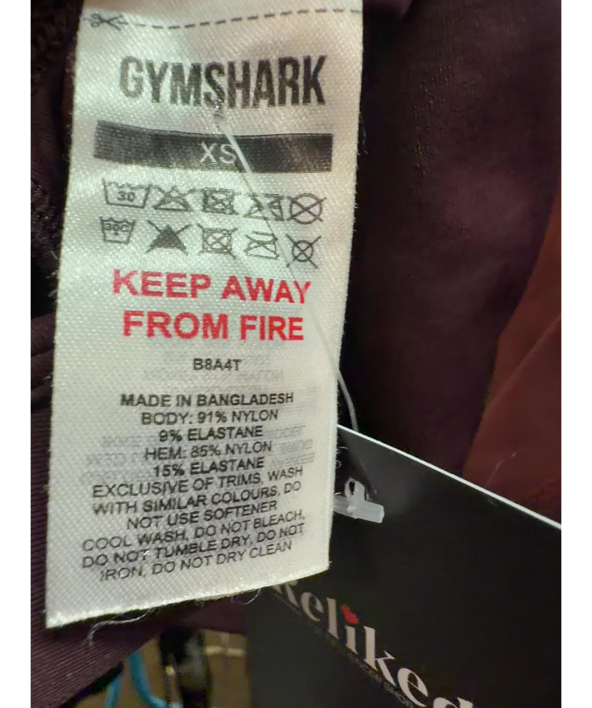 GYMSHARK Red Everyday Seamless Sports Bra, size UK XS — detail