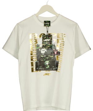 A Bathing Ape White Formula 1 T-Shirt UK S