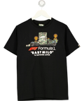 A Bathing Ape Black Formula 1 Baby Milo Tee, size UK S — front