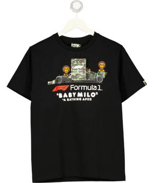 A Bathing Ape Formula 1 Baby Milo Tee Black UK S