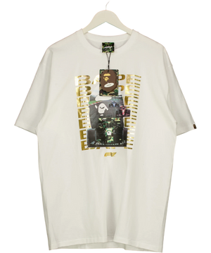 A Bathing Ape Bape X F1 Photo Ape Head Tee White UK XXL