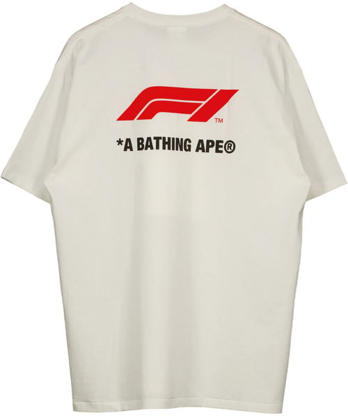 A Bathing Ape White BAPE x F1 Photo Ape Head Tee White, size UK XXL — back