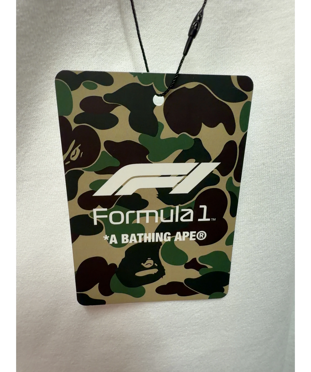 A Bathing Ape White BAPE x F1 Photo Ape Head Tee White, size UK XL — detail