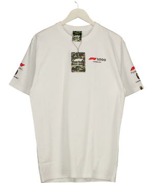 A Bathing Ape Bape X F1 Photo Ape Head Tee White UK XL