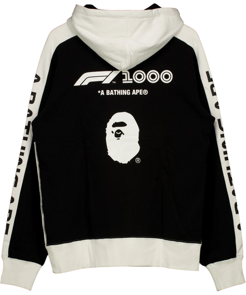 A Bathing Ape White F1 1000 Two Tone Pullover Hoodie, size UK XL — back