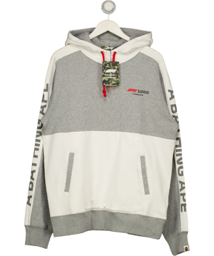 A Bathing Ape Formula 1 1000 Two Tone Pullover Grey UK XXL