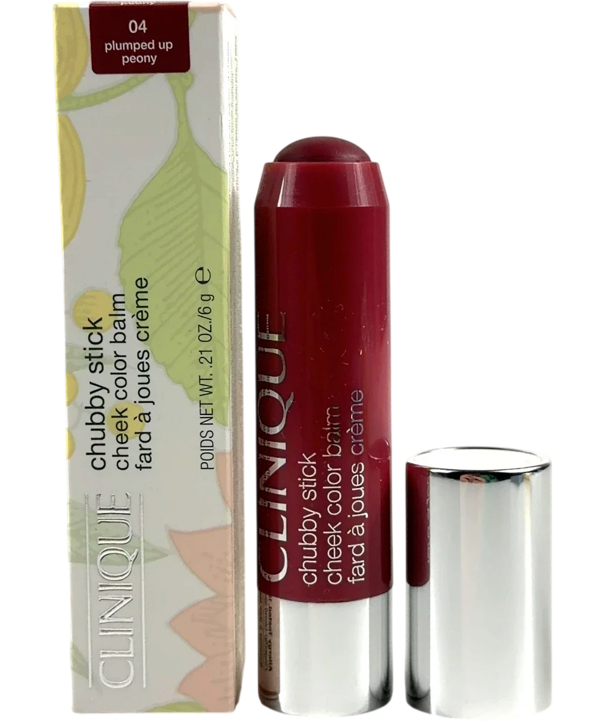 Clinique 04 plumped up peony Chubby Stick Cheek Colour Balm, size 6g — front