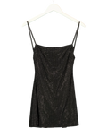 OH POLLY Black Philomena Embellished Soft-Scoop Backless Fitted Mini Dress, size UK 4 — front
