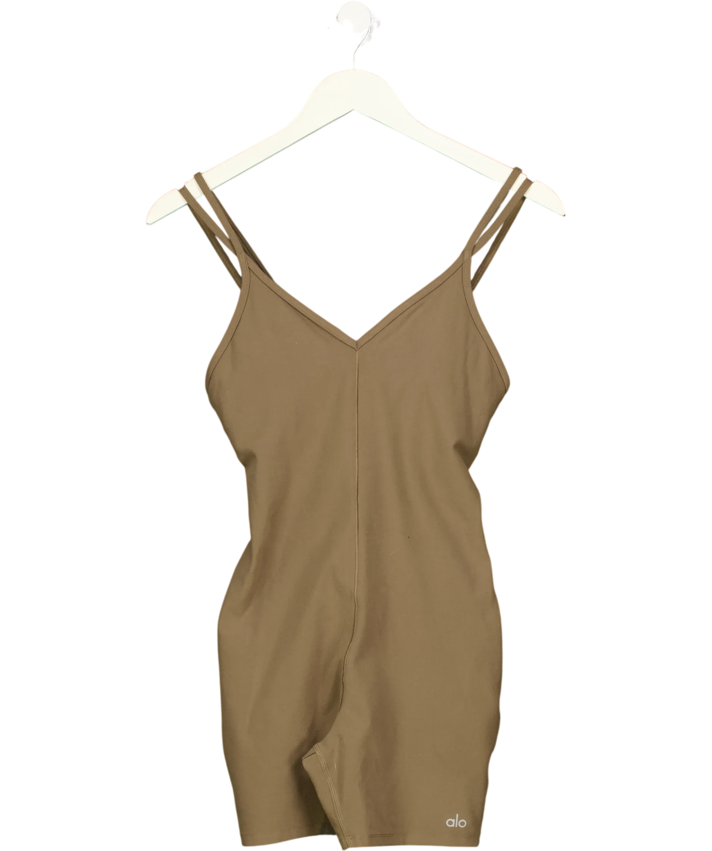 ALO Brown Alo Yoga Alosoft Suns Out Romper Olive Tree BROWN, size UK S — front