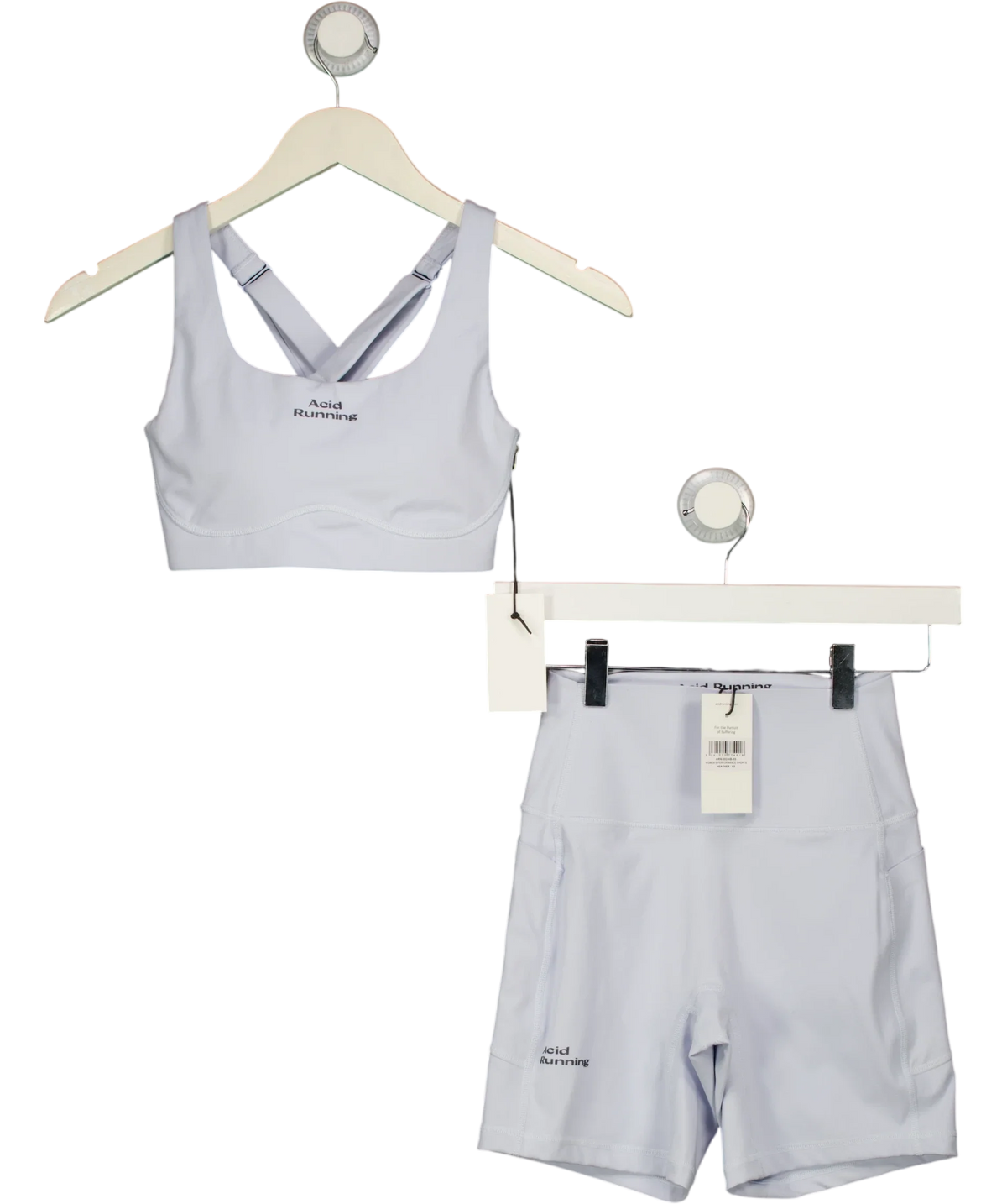 Acid Running Blue Acid Running High Impact Bra and Performance Shorts Set Lilac/Blue, size UK XS — front
