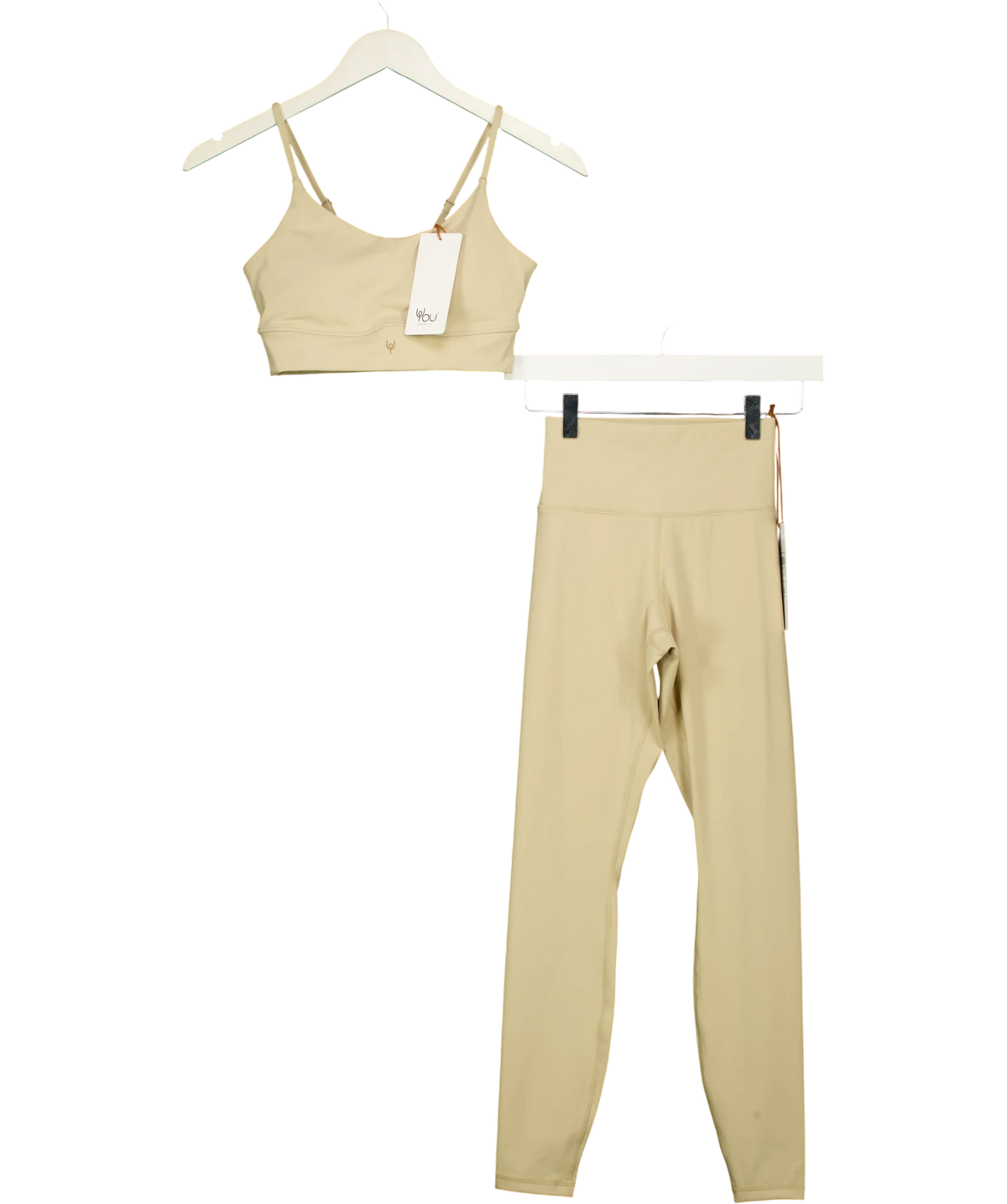 Now You Live Beige Leamington Bra & Willoughby Legging 2-Piece Set Barley Beige, size UK 6 — front