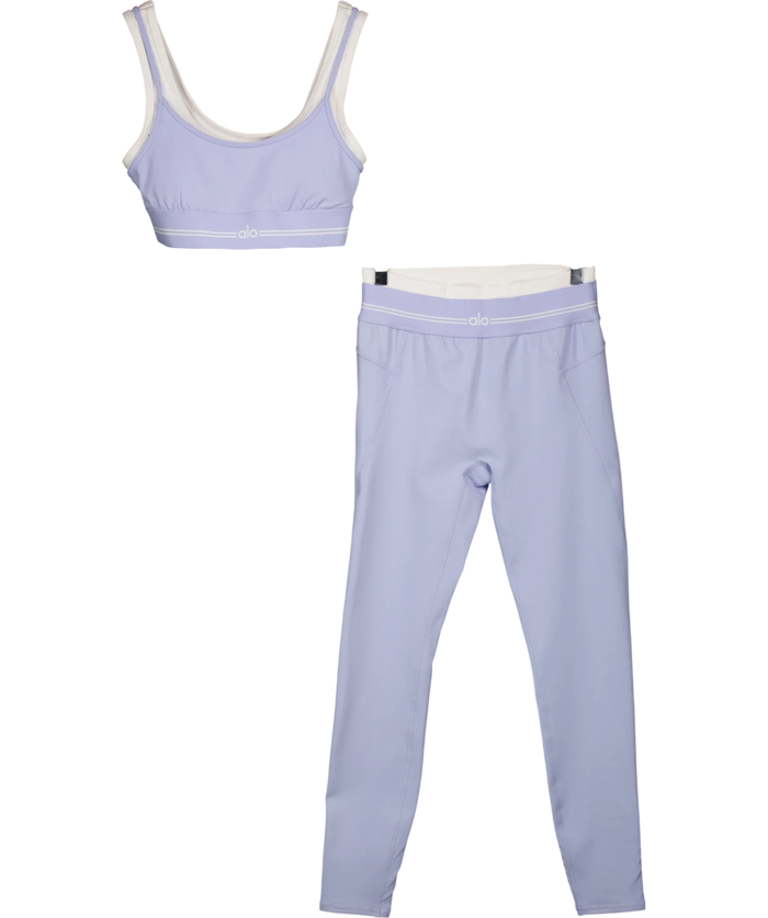ALO Blue Airbrush Better Together 2-piece Set Light Provence Blue/white UK XS