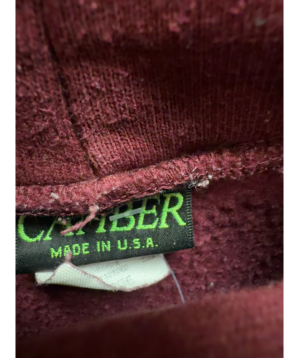 Camber burgundy heavyweight zip hoodie and sweatpants co-ord, size UK S — label