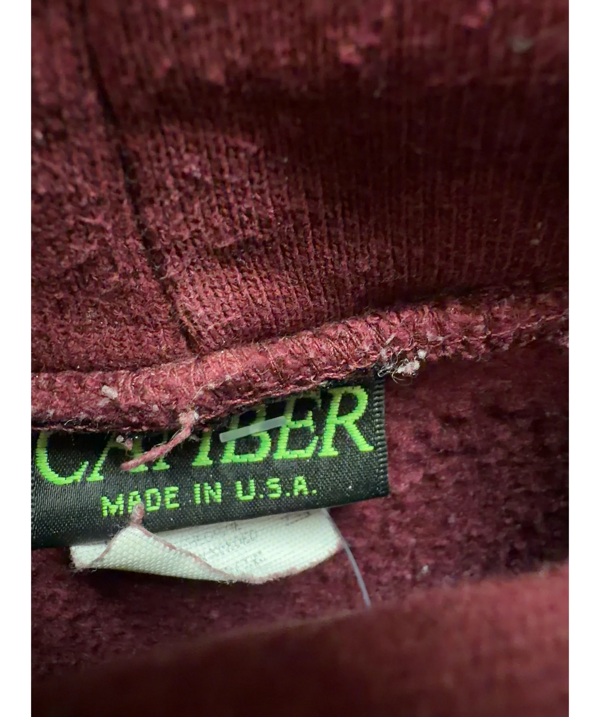 Camber burgundy heavyweight zip hoodie and sweatpants co-ord, size UK S — label