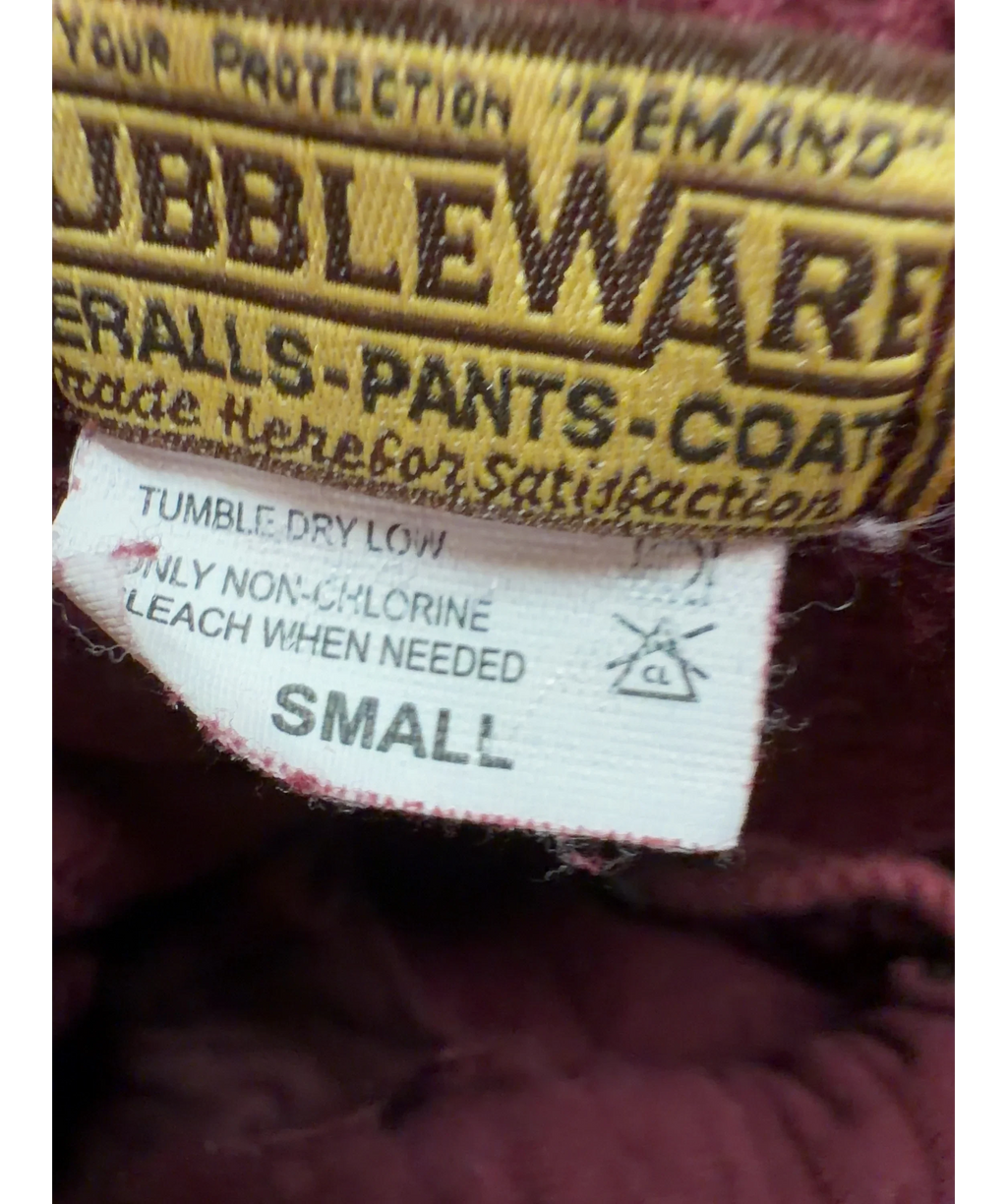 Camber burgundy heavyweight zip hoodie and sweatpants co-ord, size UK S — care label