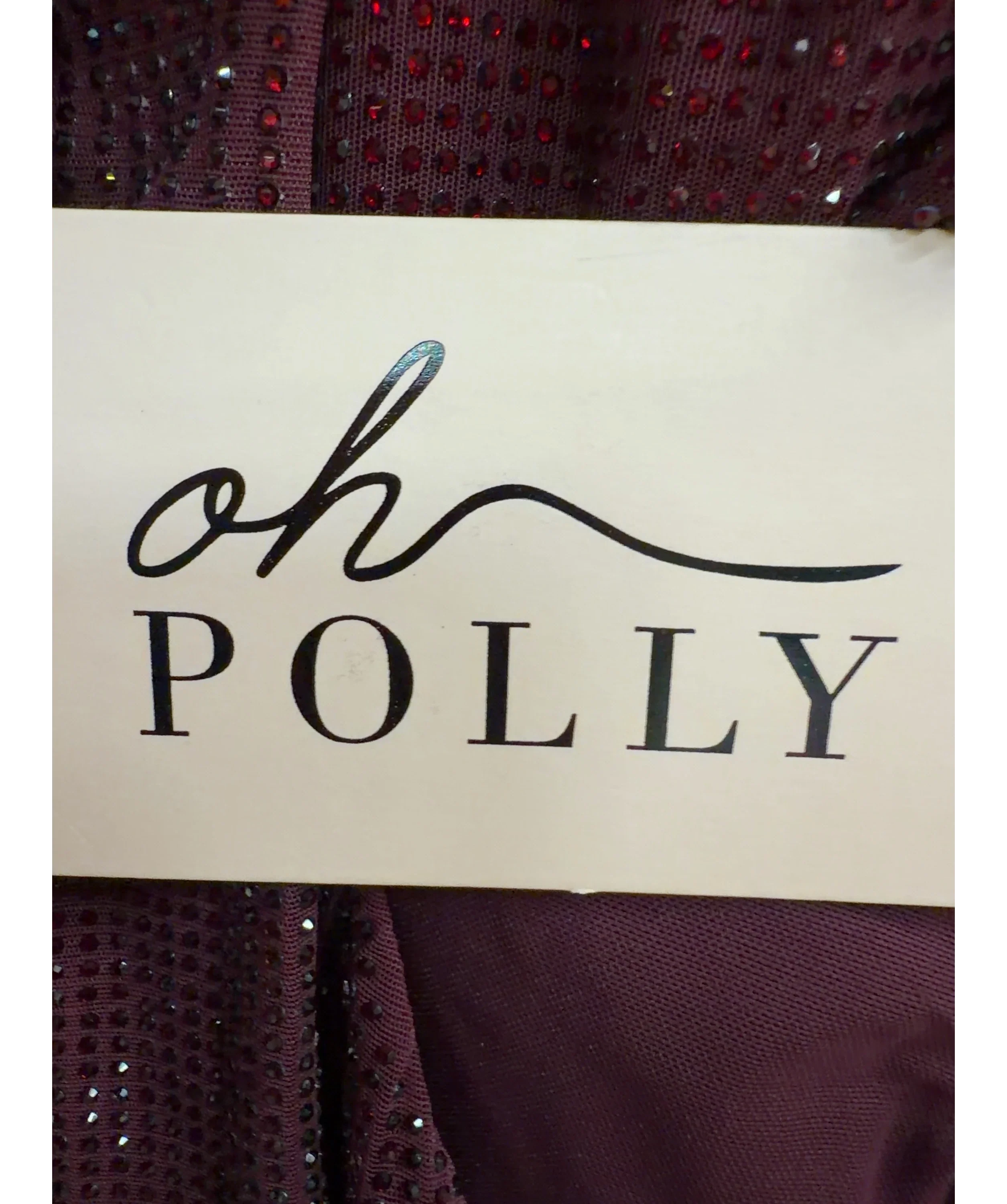OH POLLY burgundy Aine Embellished Racerback Tank Top, size UK 8 — detail
