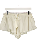 For Love & Lemons ivory cotton lace shorts, size UK M — front
