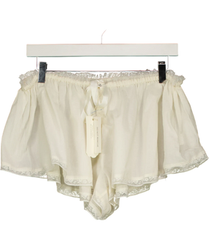 For Love & Lemons Cotton Lace Shorts White UK M