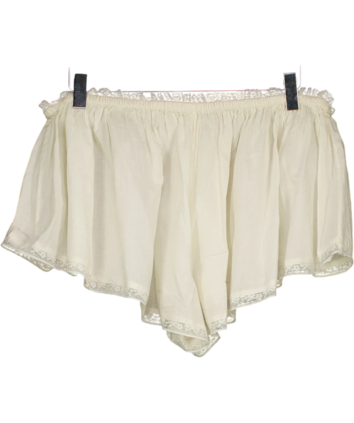 For Love & Lemons ivory cotton lace shorts, size UK M — back