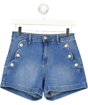 Nina Carter Blue Scalloped Shorts UK S