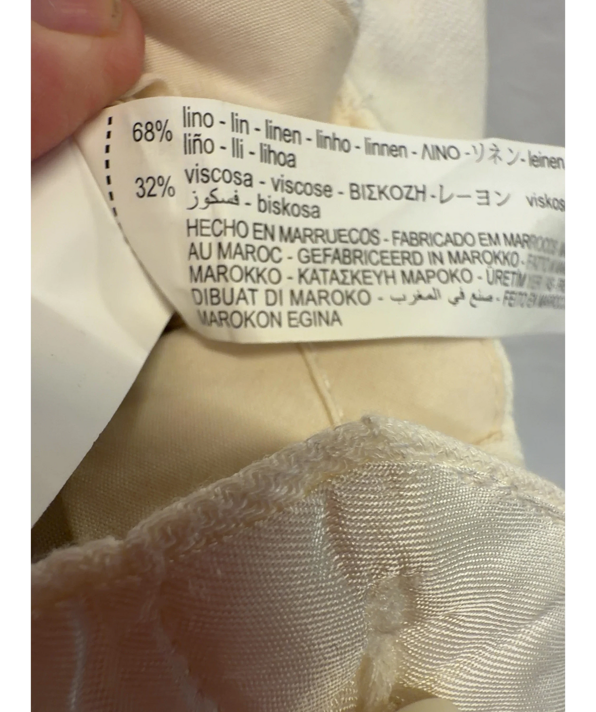 ZARA Cream Colour, size UK S — label