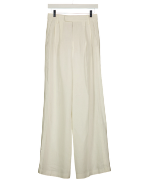 Zara Cream Pleated Trousers UK S