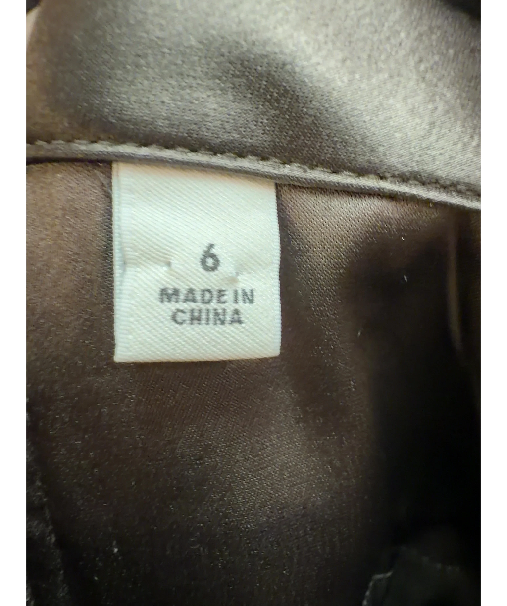 Babaton taupe Vogue Satin Pant, size UK 6 — care label