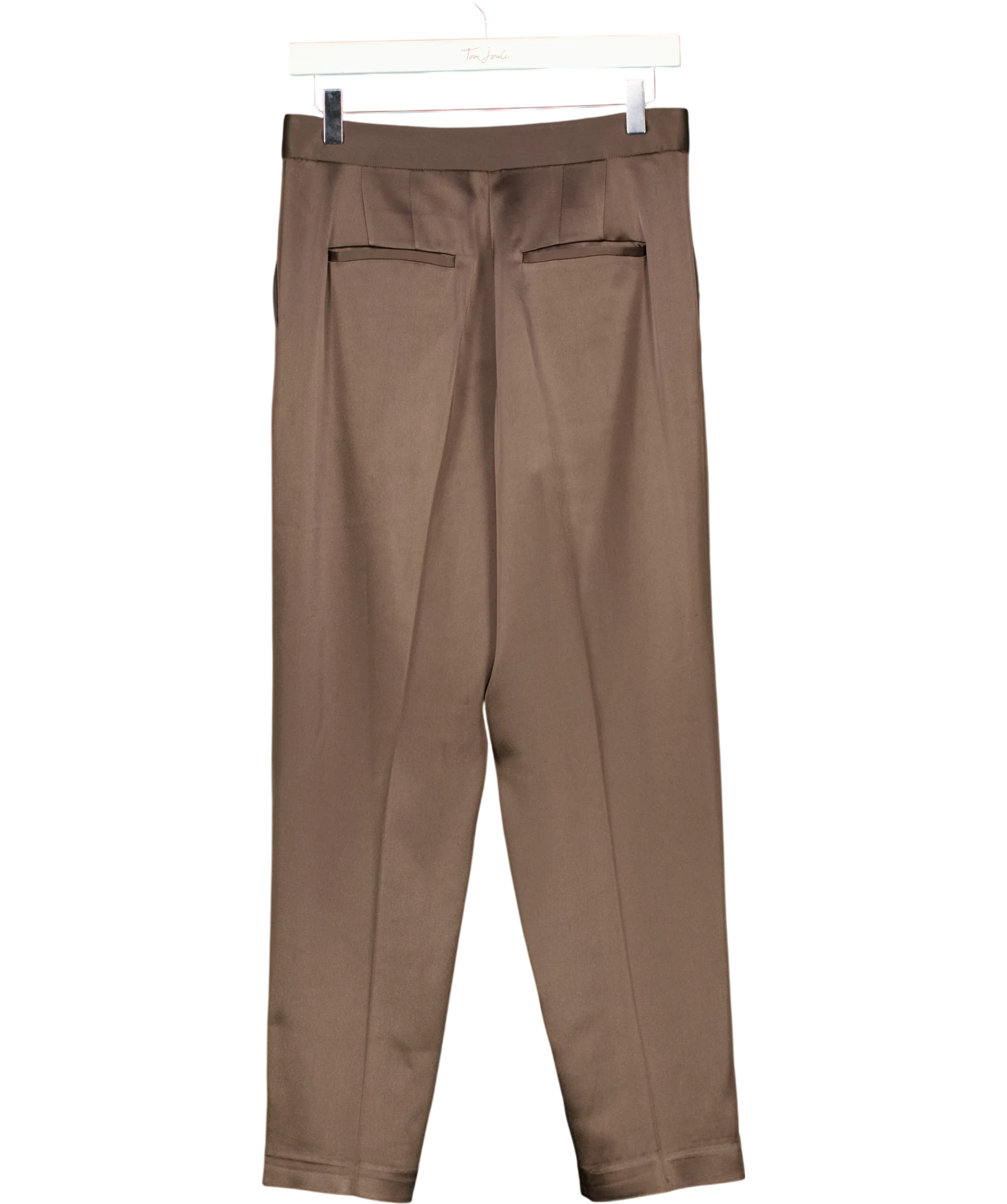 Babaton taupe Vogue Satin Pant, size UK 6 — back