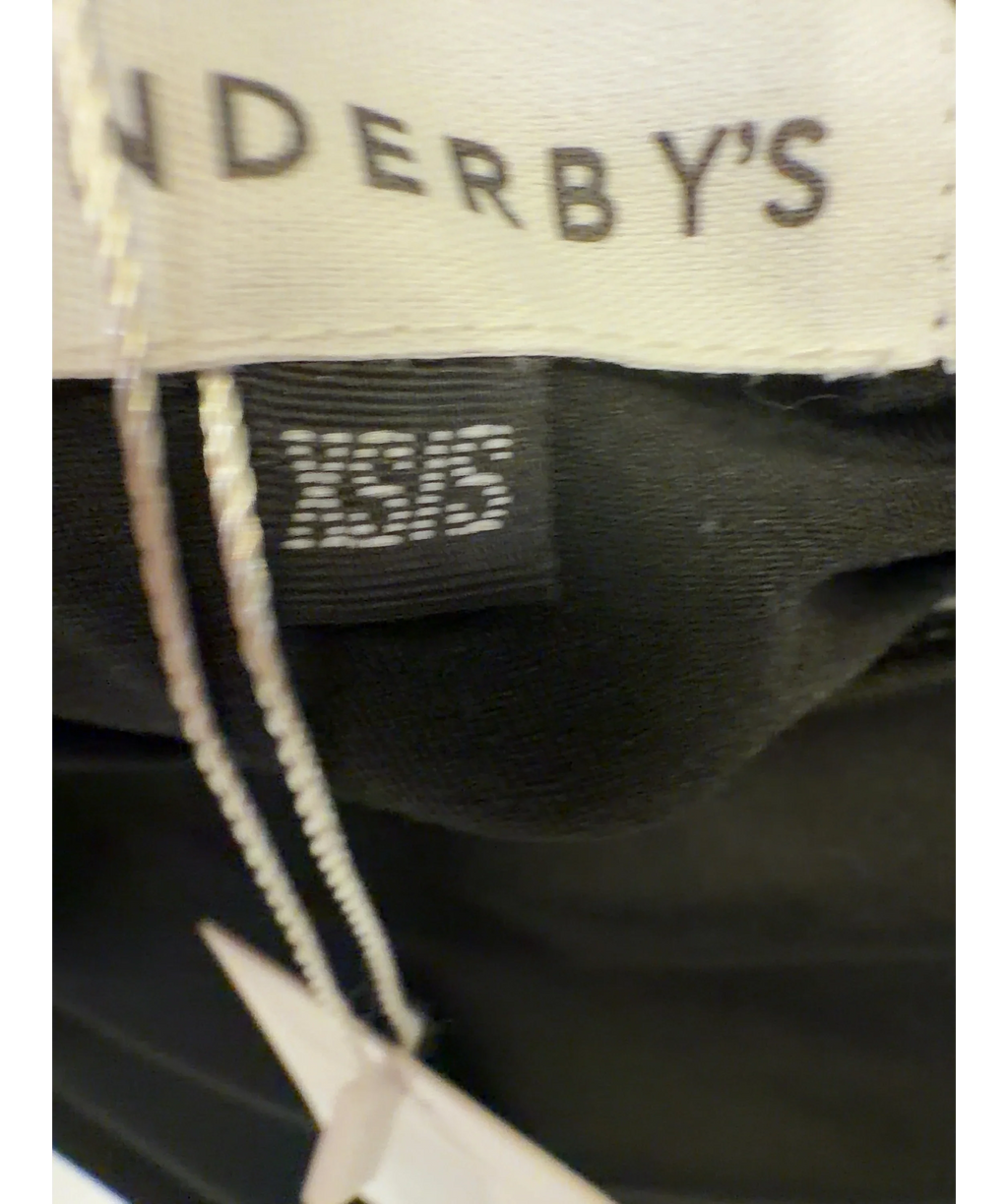 VENDERBY'S Black black lace waist boat-neck top, size UK XS/S — care label