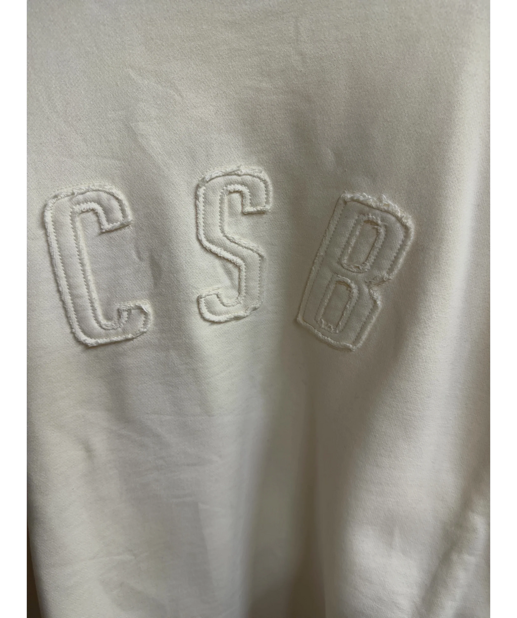 CSB Cream Lila Embroidered Oversized Sweatshirt, size UK M/L — label