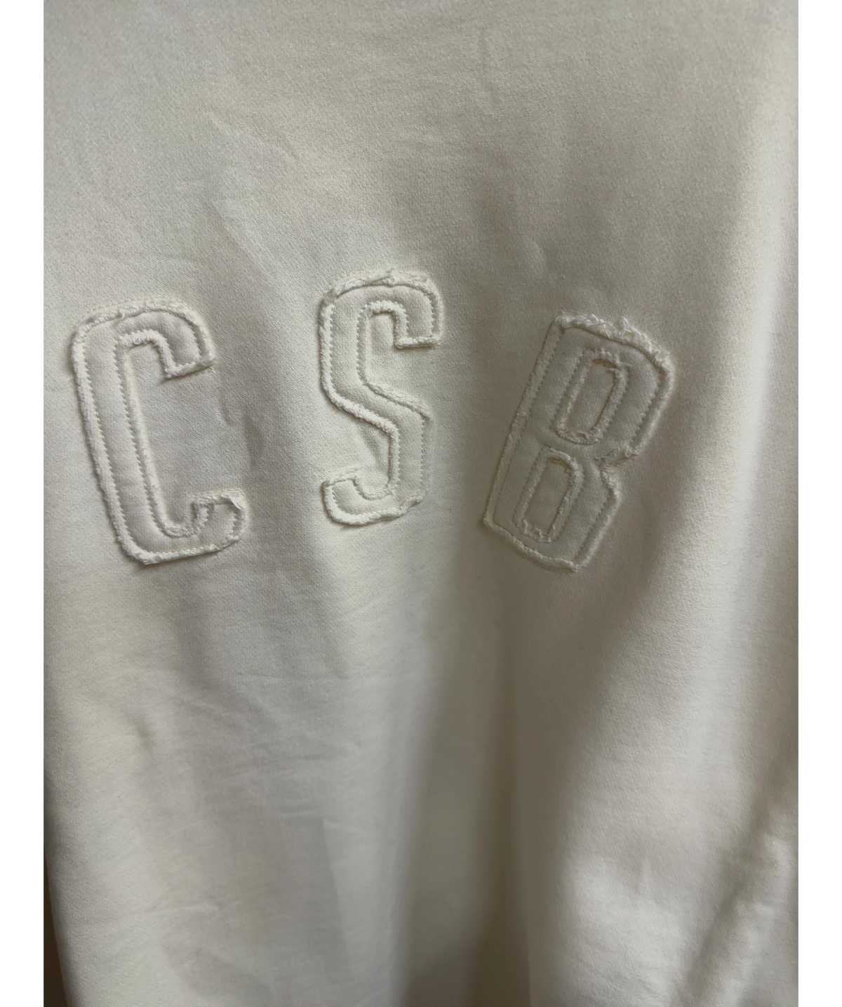 CSB Cream Lila Embroidered Oversized Sweatshirt, size UK M/L — label
