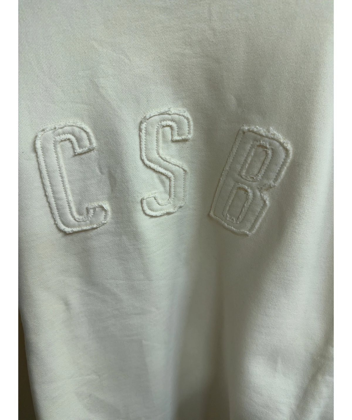 CSB Cream Lila Embroidered Oversized Sweatshirt, size UK M/L — care label