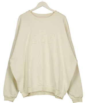CSB Lila Embroidered Oversized Sweatshirt Cream M