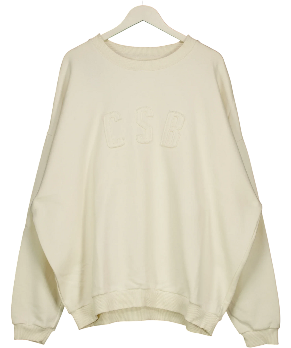 CSB Cream Lila Embroidered Oversized Sweatshirt, size UK M/L — front