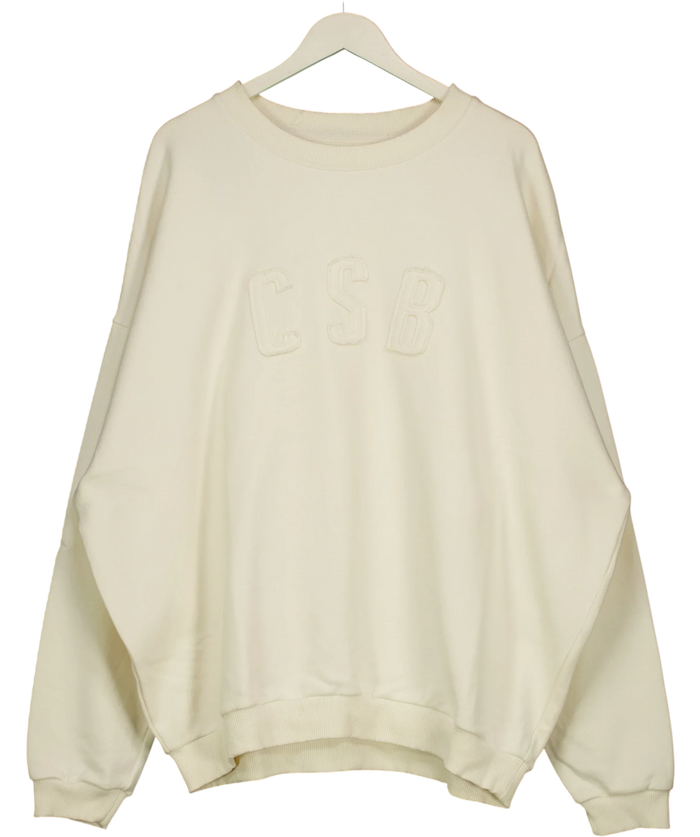 CSB Lila Embroidered Oversized Sweatshirt Cream M