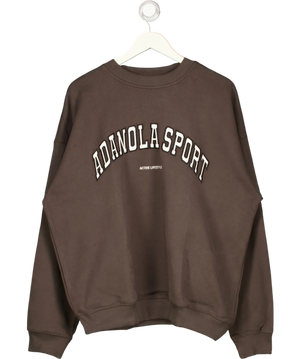 Adanola Sweatshirt Brown And White Logo Sweatshirt UK S