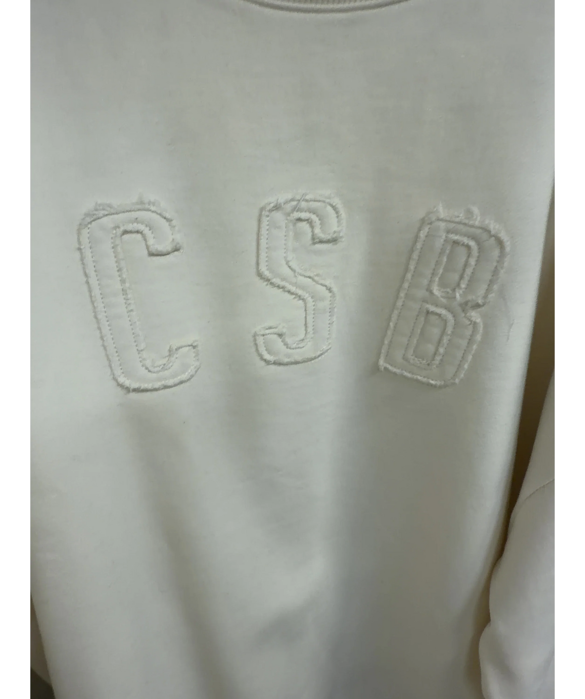 CSB cream Crewneck Sweatshirt, size UK M/L — detail