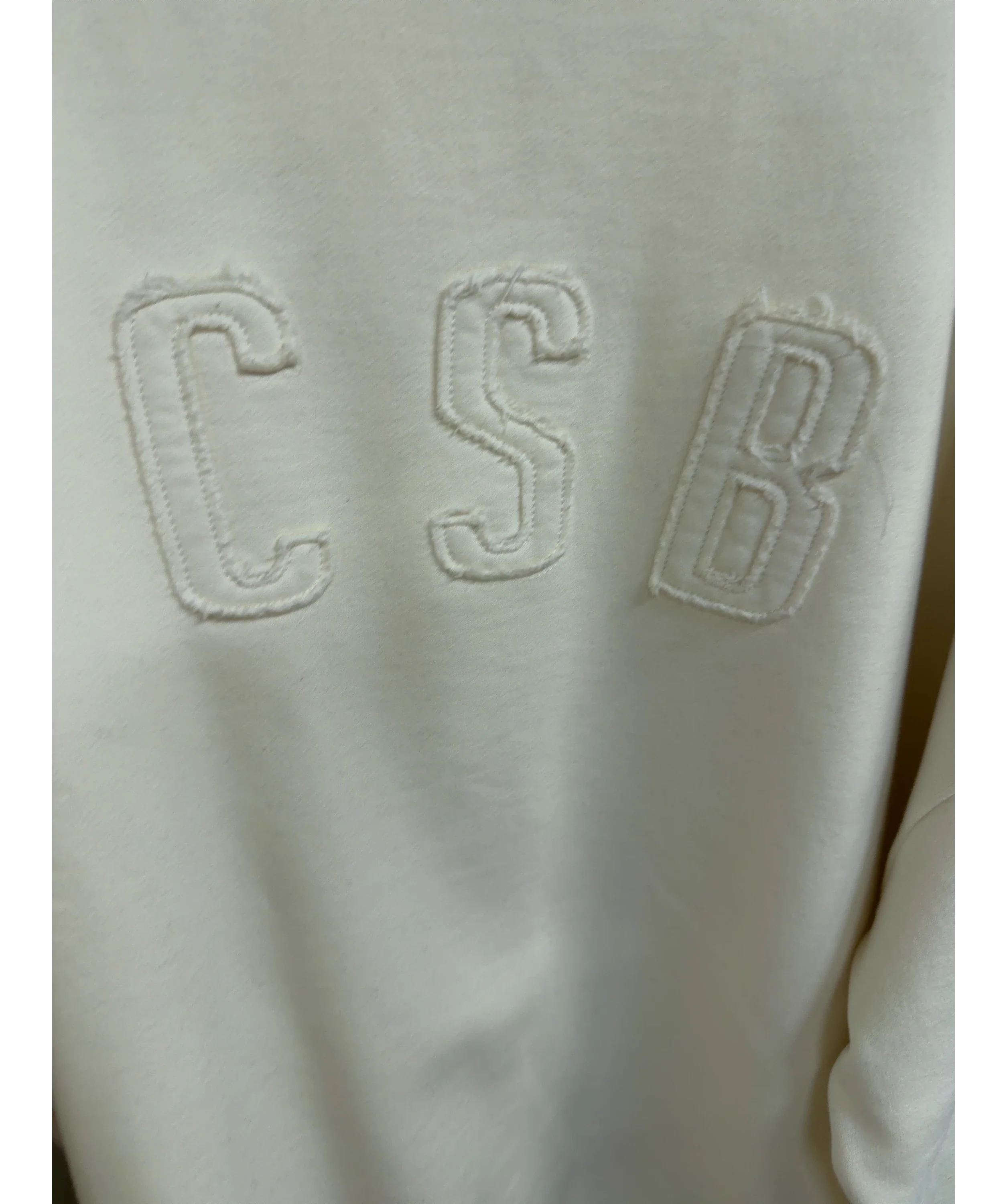 CSB cream Crewneck Sweatshirt, size UK M/L — care label