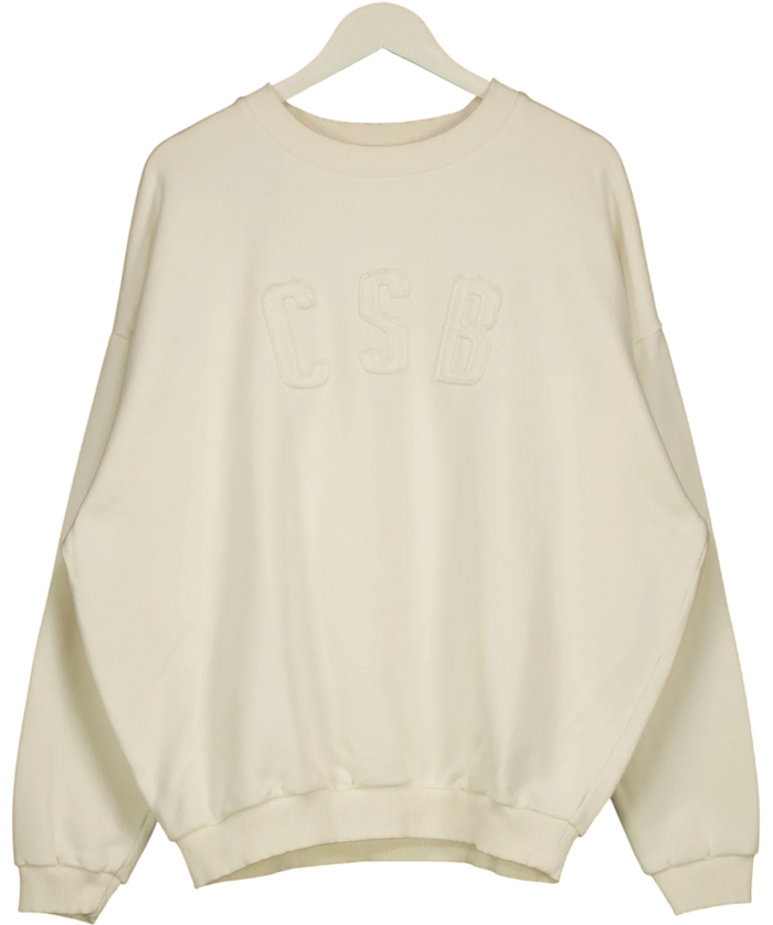 CSB Crewneck Oversized  Sweatshirt Cream UK M/L