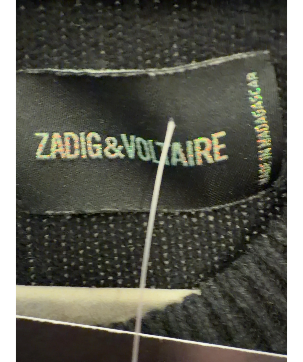 Zadig & Voltaire Black Markus Cashmere Star Jumper, size UK S — detail