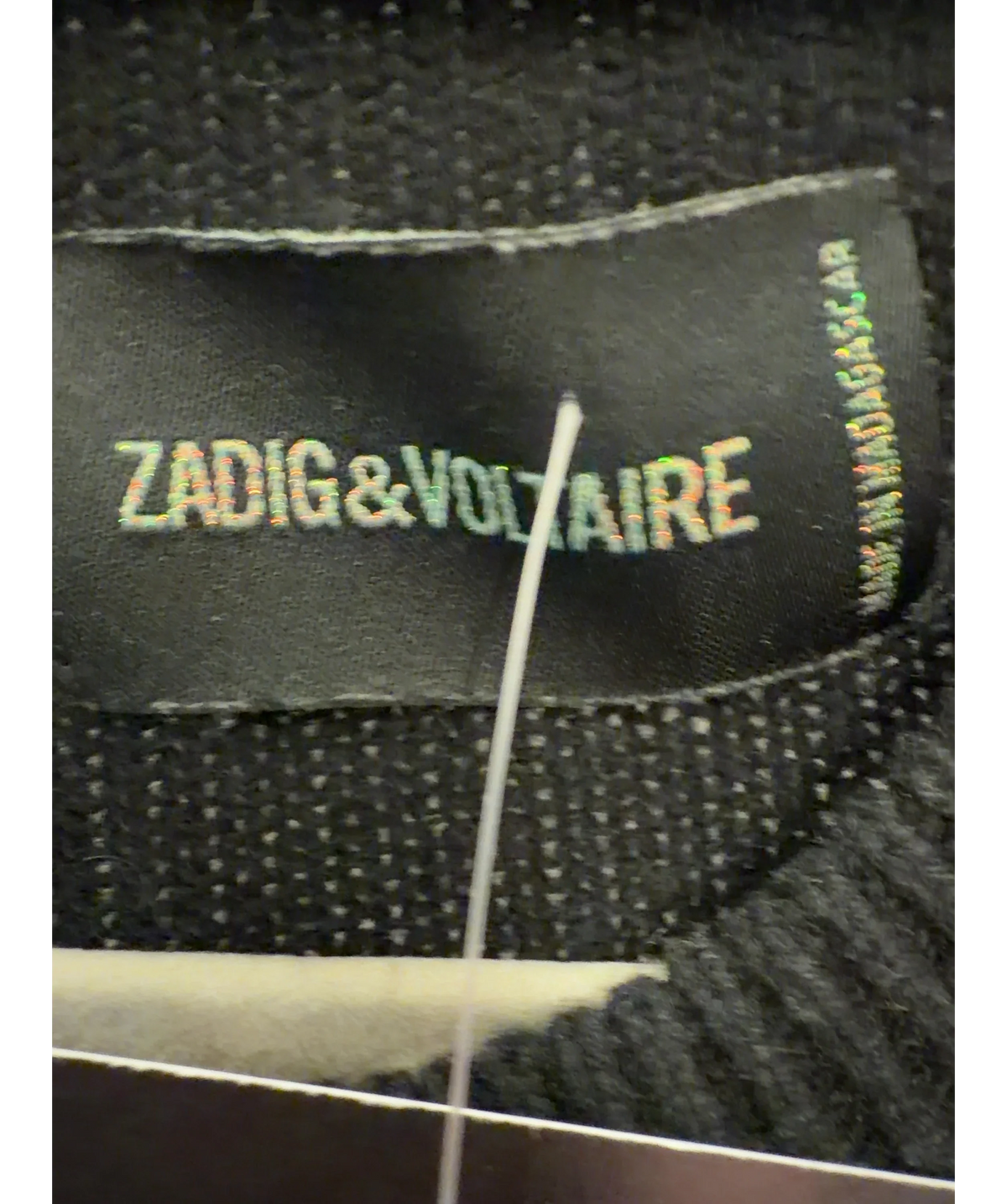 Zadig & Voltaire Black Markus Cashmere Star Jumper, size UK S — detail