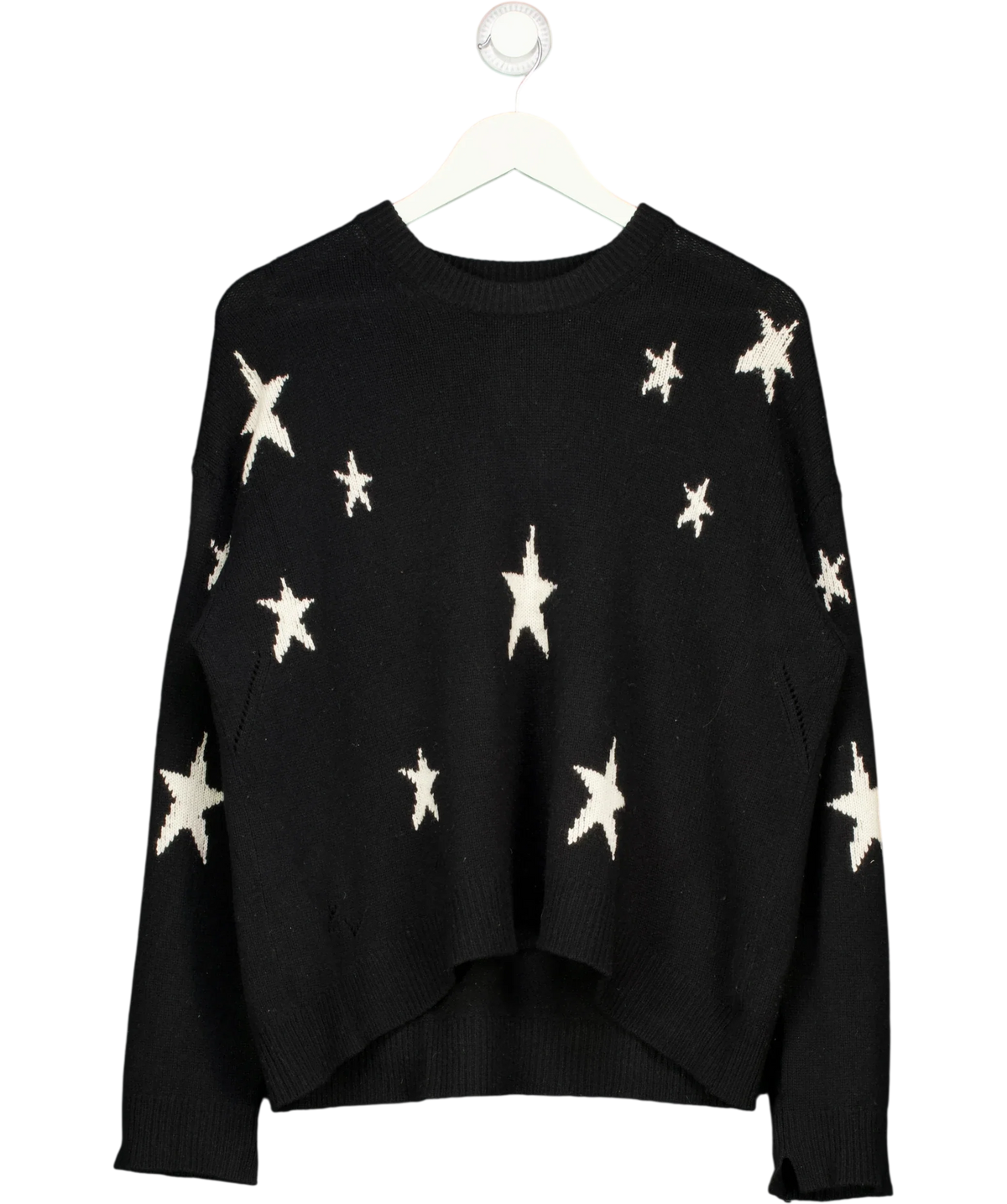 Zadig & Voltaire Black Markus Cashmere Star Jumper, size UK S — front