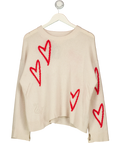 Zadig & Voltaire Cream Markus Heart Cashmere Sweater, size UK M — front