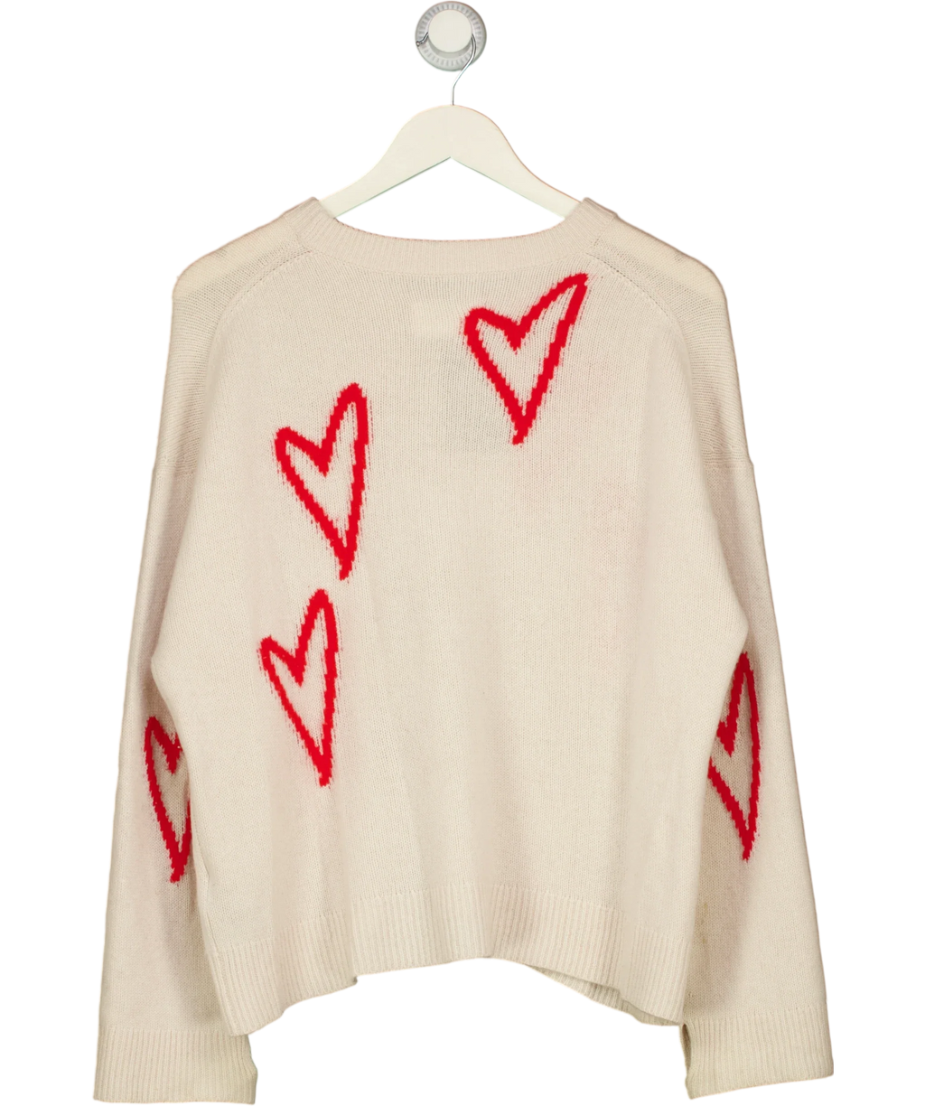 Zadig & Voltaire Cream Markus Heart Cashmere Sweater, size UK M — back