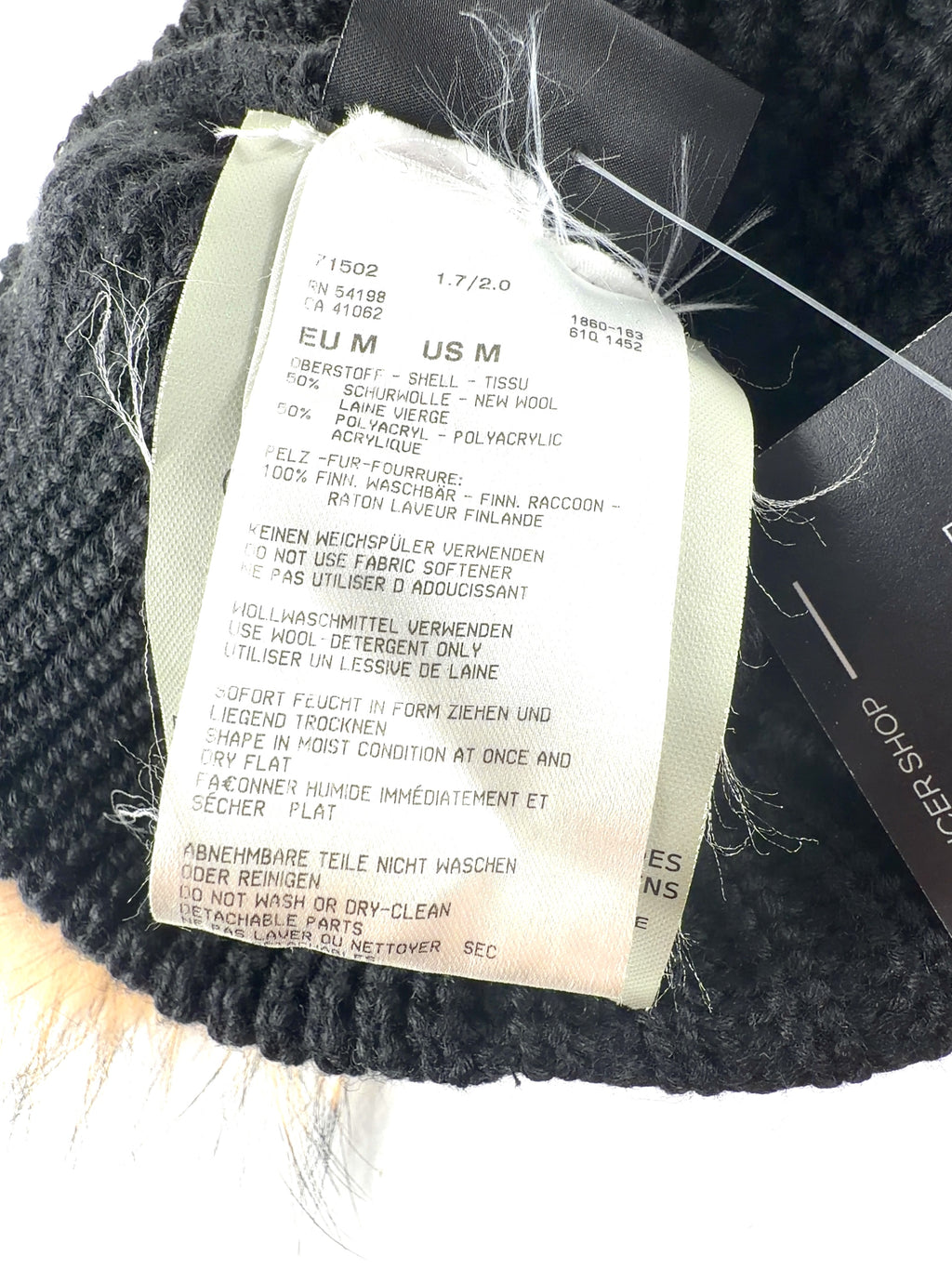 Bogner Black Colour, size UK M — care label
