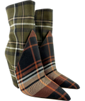 Burberry Multicoloured patchwork tartan pointed-toe boots, size UK 5 EU 38 👠 — front